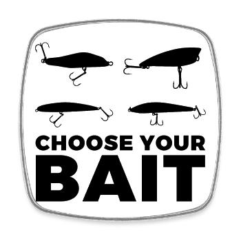 Fishing bait - Square fridge magnet - white - Front
