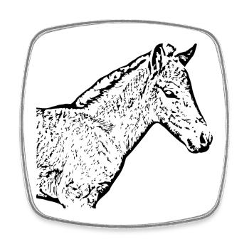 Pferde T-shirt Geschenk Reiter  - Viereckiger Kühlschrankmagnet - Weiß - Vorne
