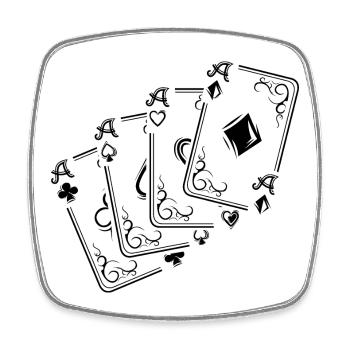 Cards Icon Playing Cards Sheet Poker Skat Player - Square fridge magnet - white - Front