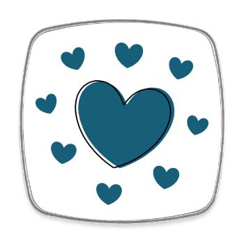 blue heart valentine's day gift - Square fridge magnet - white - Front