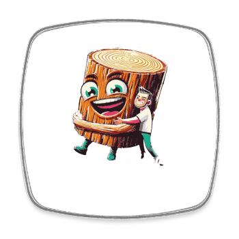 ich und mein holz forst holztransport forstwirt - Viereckiger Kühlschrankmagnet - Weiß - Vorne