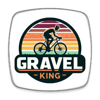 Gravel King Cyclisme Fanart Design - Magnet carré - blanc - Devant