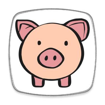 Piglet - Square fridge magnet - white - Front