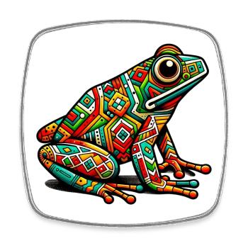 Frosch - Viereckiger Kühlschrankmagnet - Weiß - Vorne
