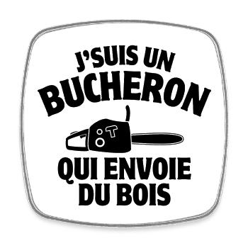 bûcheron, forêt, élagage - Magnet carré - blanc - Devant