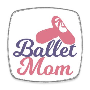 Ballett Mutter - Viereckiger Kühlschrankmagnet - Weiß - Vorne