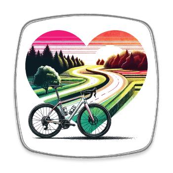 Sunset Heart Rainbow Road - Magnet carré - blanc - Devant