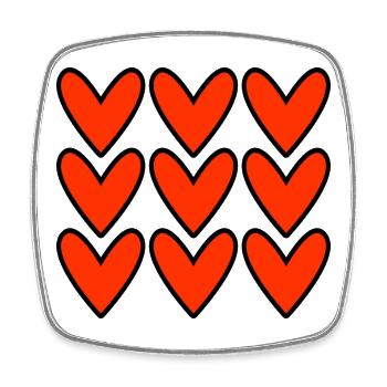 HERZ. HERZ. VALENTINSTAG. LIEBE. LIEBE. PAAR. - Viereckiger Kühlschrankmagnet - Weiß - Vorne