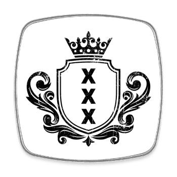 Amsterdam xxx flag - Square fridge magnet - white - Front