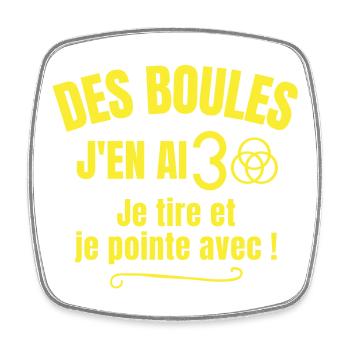 pétanque, bouliste, club de pétanque - Magnet carré - blanc - Devant