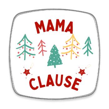 Weihnachtsdekoration mit Mama Claus - Viereckiger Kühlschrankmagnet - Weiß - Vorne