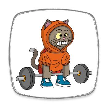The power of the kitten - Square fridge magnet - white - Front