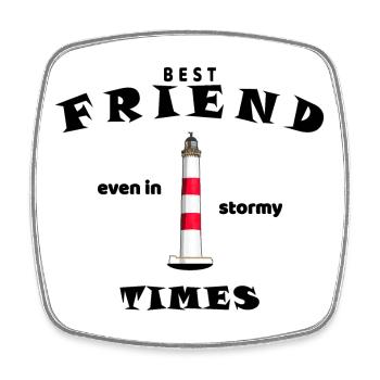 Best Friend, Best Friend, Friends, English - Square fridge magnet - white - Front