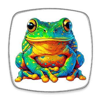Frosch - Viereckiger Kühlschrankmagnet - Weiß - Vorne