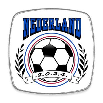 Niederlande Fußball Retro College Style -Trend - Viereckiger Kühlschrankmagnet - Weiß - Vorne