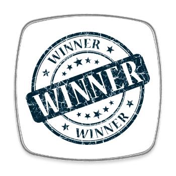 winner, winner, best, winner, best - Square fridge magnet - white - Front