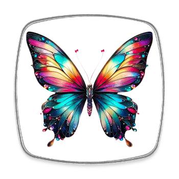 Papillon - Magnet carré - blanc - Devant