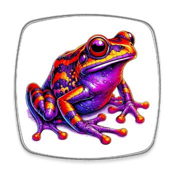 Frosch - Viereckiger Kühlschrankmagnet - Weiß - Vorne