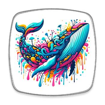 Whale - Square fridge magnet - white - Front
