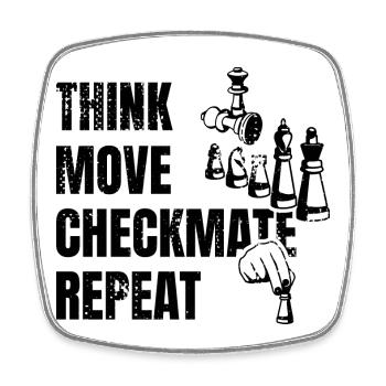 Funny Chess Player Quote - Square fridge magnet - white - Front