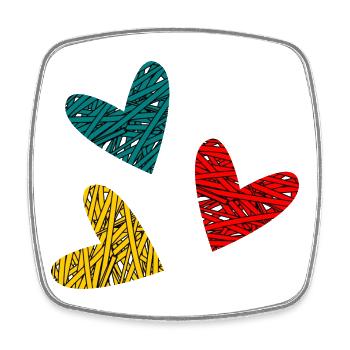 HERZ. HERZ. VALENTINSTAG. LIEBE. LIEBE. PAAR. - Viereckiger Kühlschrankmagnet - Weiß - Vorne