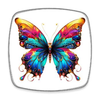Papillon - Magnet carré - blanc - Devant