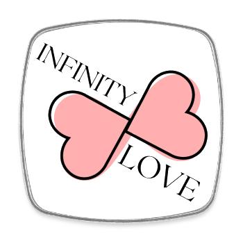 Kreuziges Pink Hearts Logo - Viereckiger Kühlschrankmagnet - Weiß - Vorne