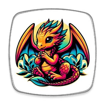Baby Dragon - Square fridge magnet - white - Front