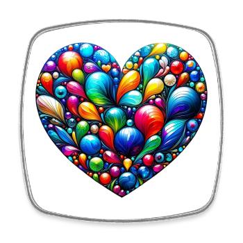 Colorful Heart - Square fridge magnet - white - Front