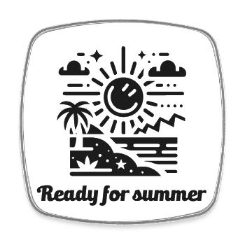 ready for summer sommer sonne sonnenschein - Viereckiger Kühlschrankmagnet - Weiß - Vorne