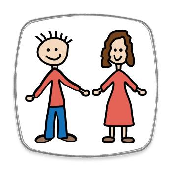 Couple - Square fridge magnet - white - Front