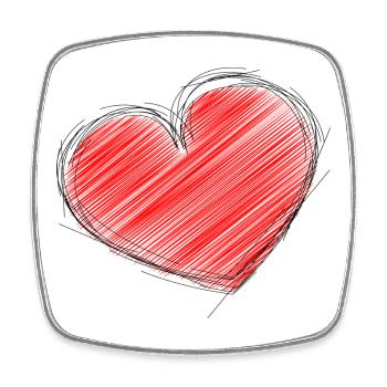 SAINT VALENTIN. EVJF. JE T'AIME. I LOVE YOU. AMOUR - Magnet carré - blanc - Devant