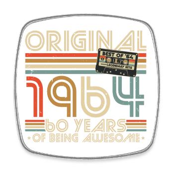60e anniversaire 60 ans Né en 1964 - Magnet carré - blanc - Devant