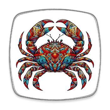 Crabe - Magnet carré - blanc - Devant