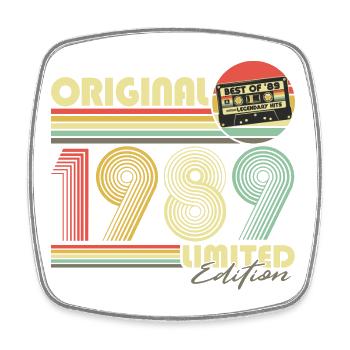 Original 1989 Vintage Anniversaire Vintage Rétro - Magnet carré - blanc - Devant