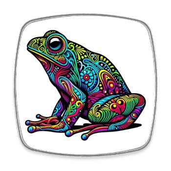 Frosch - Viereckiger Kühlschrankmagnet - Weiß - Vorne