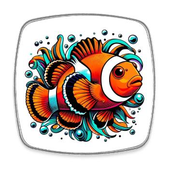 Clownfish - Square fridge magnet - white - Front