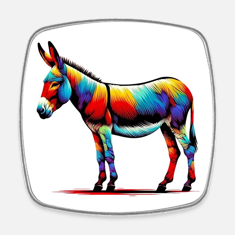 Âne, Tétine, Mule - Magnet carré - blanc
