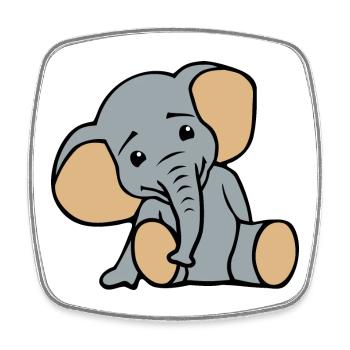 Petit éléphant mignon - Magnet carré - blanc - Devant