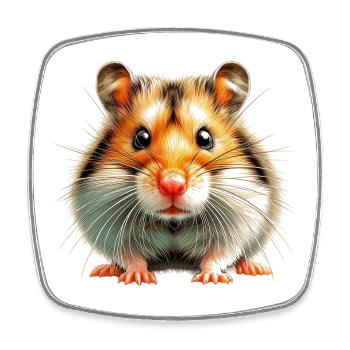 Hamster - Square fridge magnet - white - Front