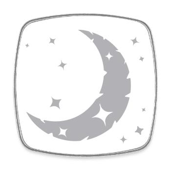 Mond und Sterne - Viereckiger Kühlschrankmagnet - Weiß - Vorne