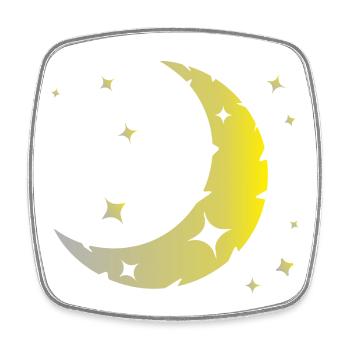 Mond und Sterne - Viereckiger Kühlschrankmagnet - Weiß - Vorne
