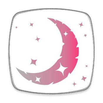 Moon and stars - Square fridge magnet - white - Front