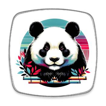 Panda - Viereckiger Kühlschrankmagnet - Weiß - Vorne