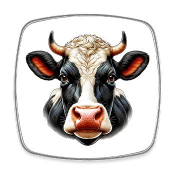 Cow - Square fridge magnet - white - Front