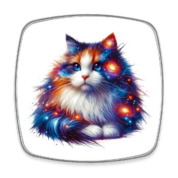 Katze - Viereckiger Kühlschrankmagnet - Weiß - Vorne