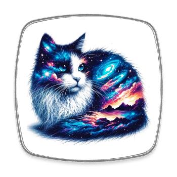 Katze - Viereckiger Kühlschrankmagnet - Weiß - Vorne