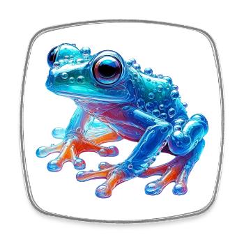 Frosch - Viereckiger Kühlschrankmagnet - Weiß - Vorne