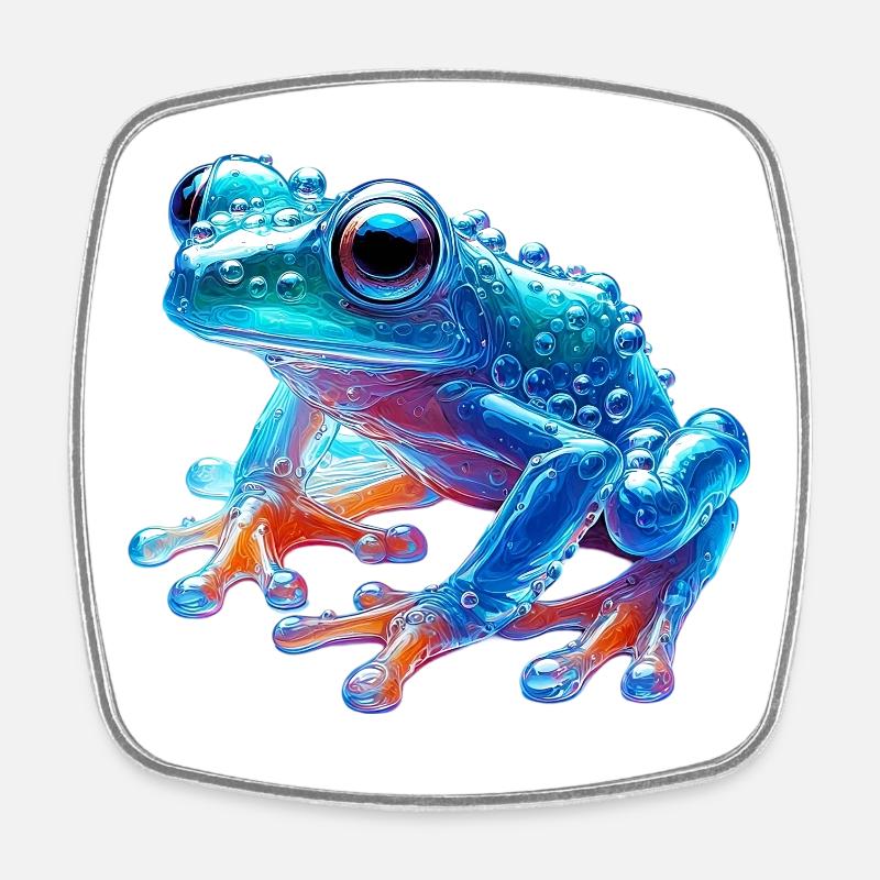 Frosch - Viereckiger Kühlschrankmagnet - Weiß