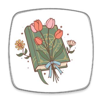 The magic book - Square fridge magnet - white - Front